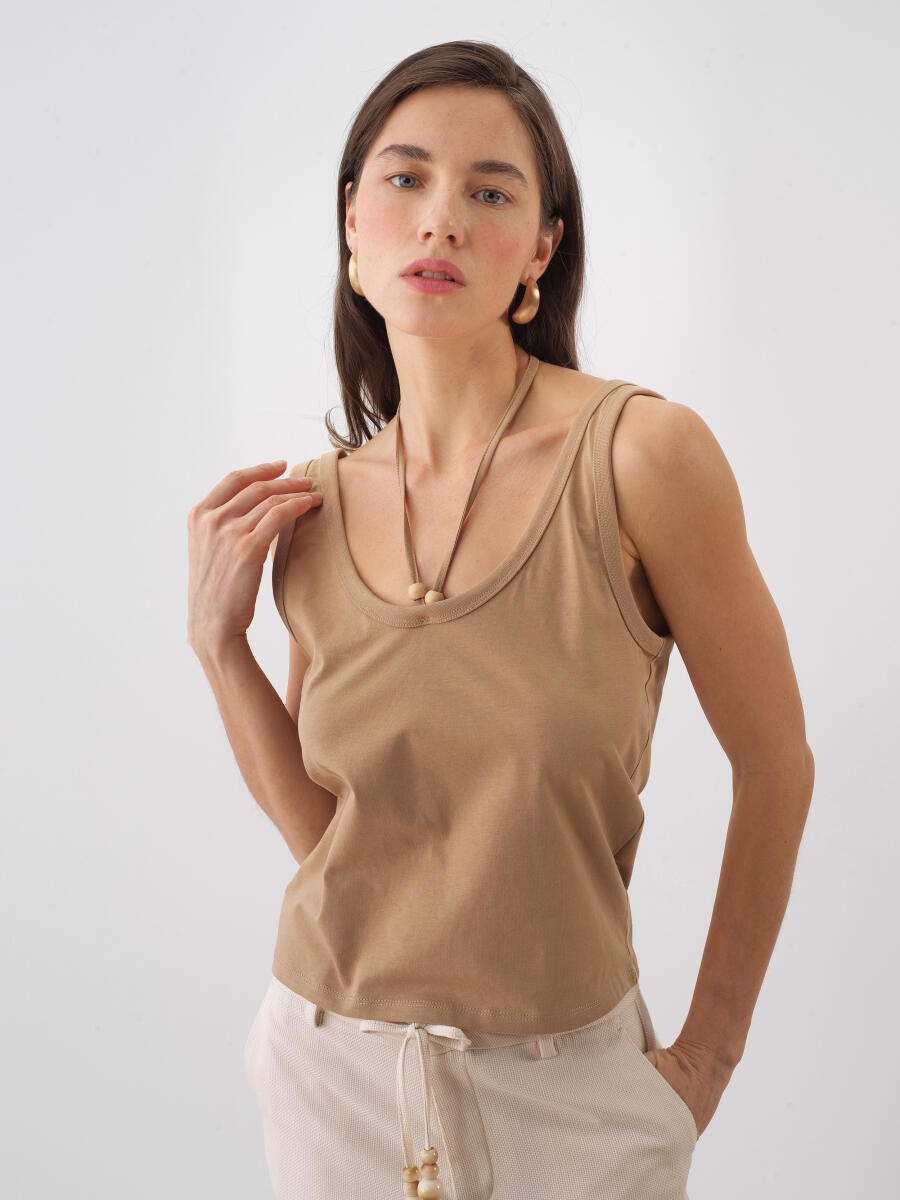 Camel Regular Fit Pamuklu Bluz