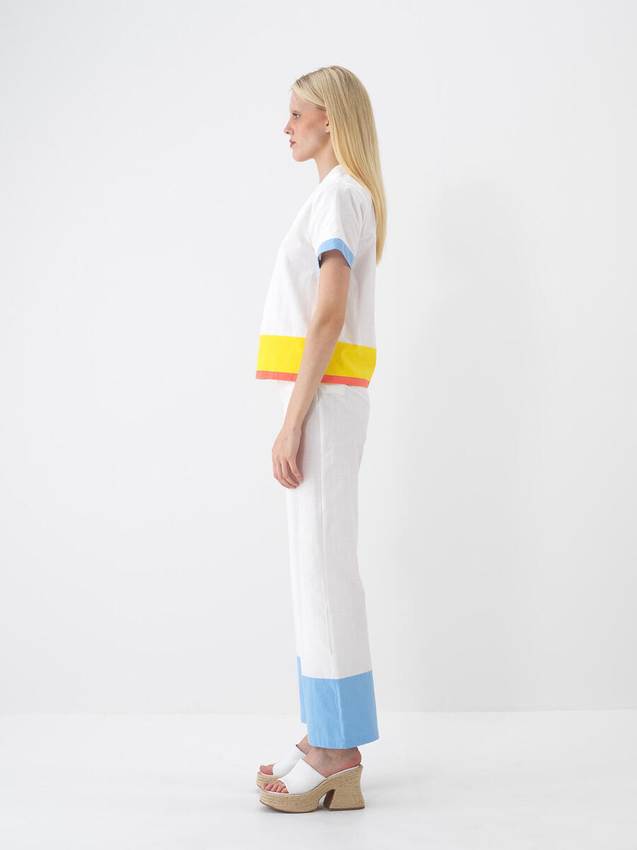 Ekru Regular Fit Pamuklu Bluz - 4
