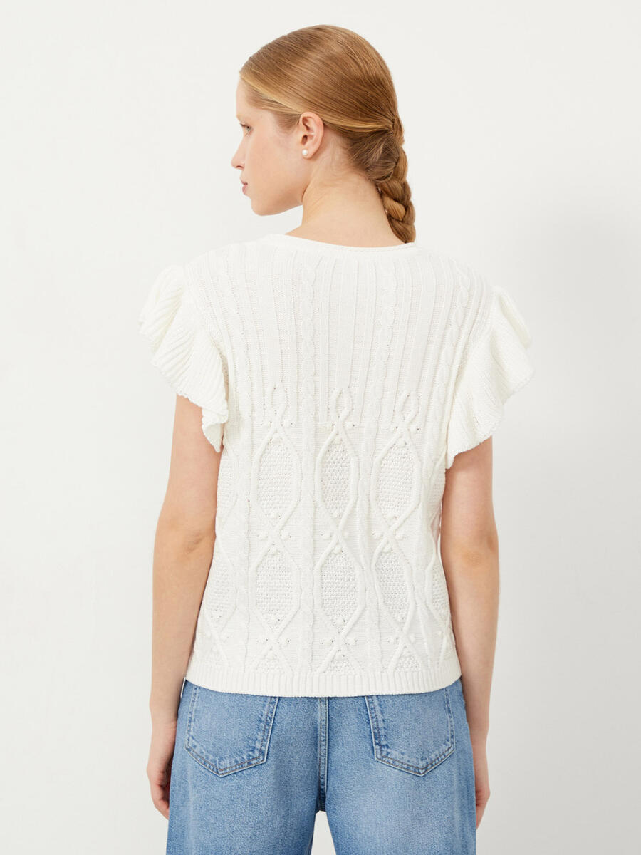 Ekru Regular Fit Pamuklu Bluz - 5