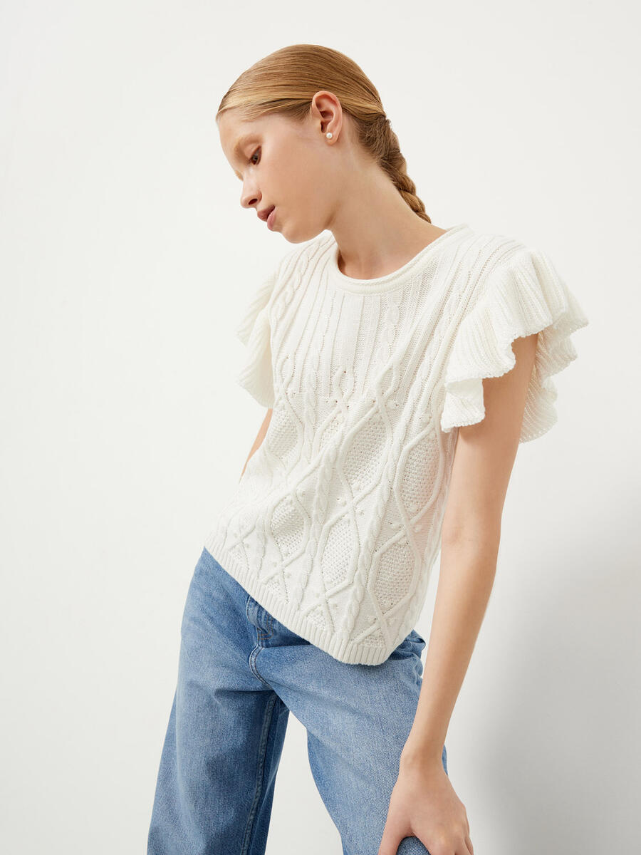 Ekru Regular Fit Pamuklu Bluz