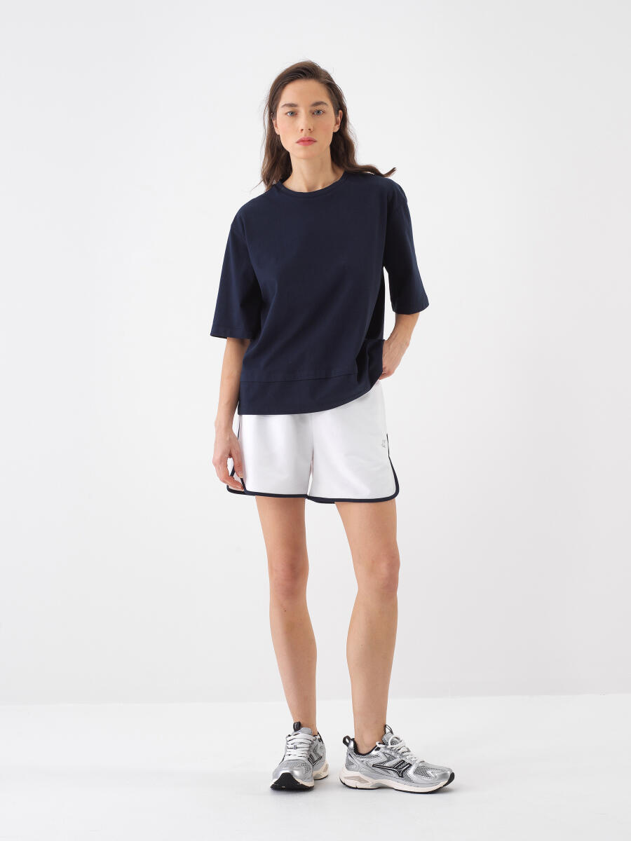 Lacivert Oversize Pamuklu Bluz - 2