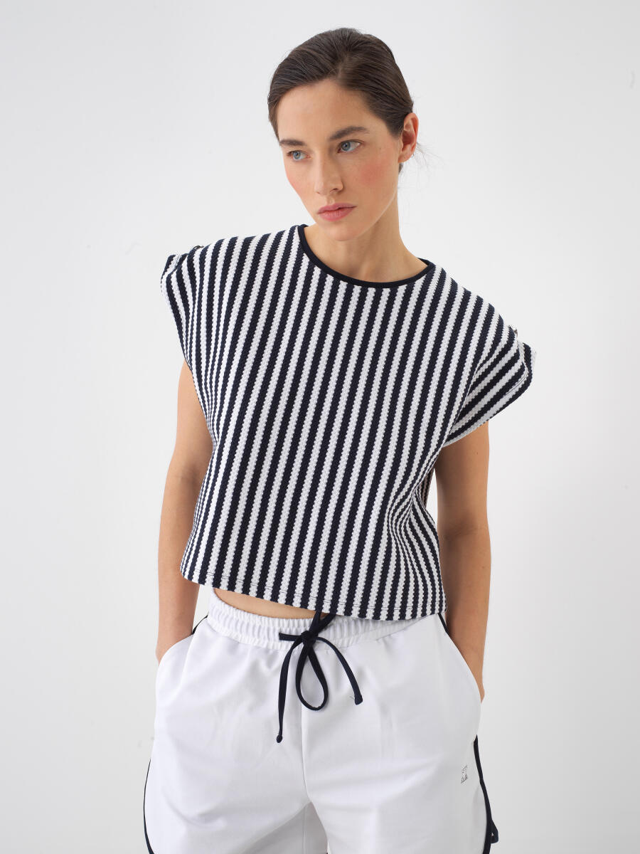 Lacivert Regular Fit Pamuklu Bluz - 3