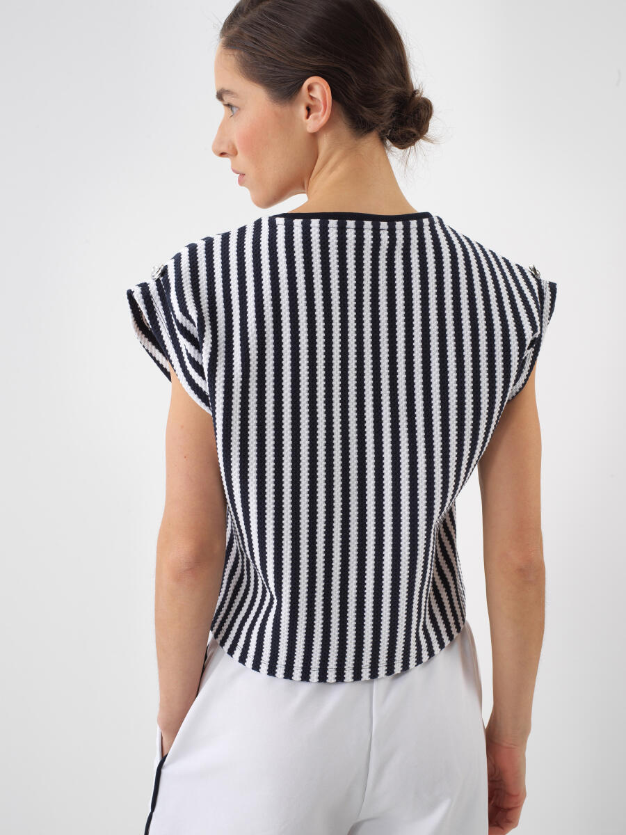 Lacivert Regular Fit Pamuklu Bluz - 5