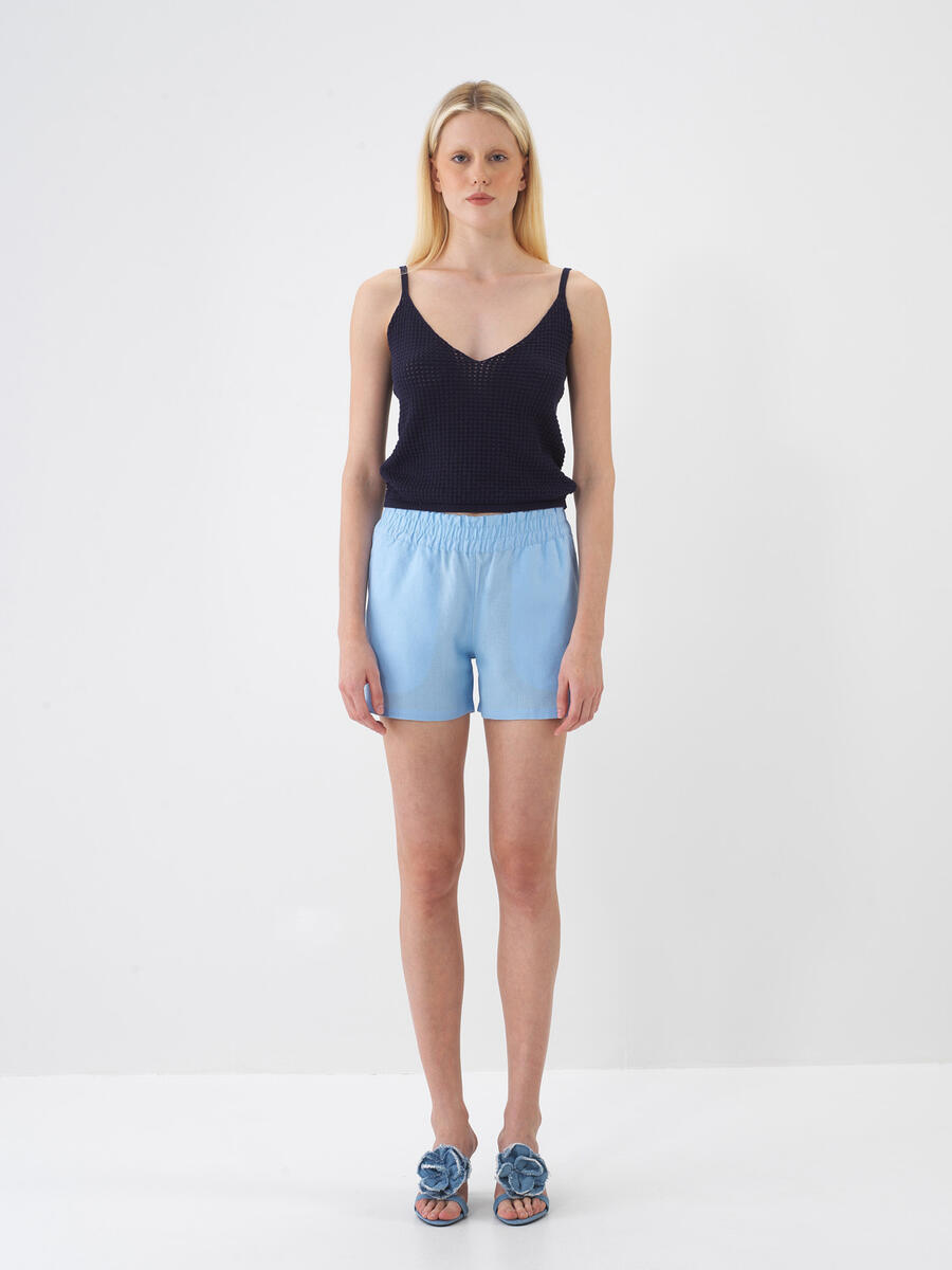 Lacivert Regular Fit Pamuklu Bluz - 2