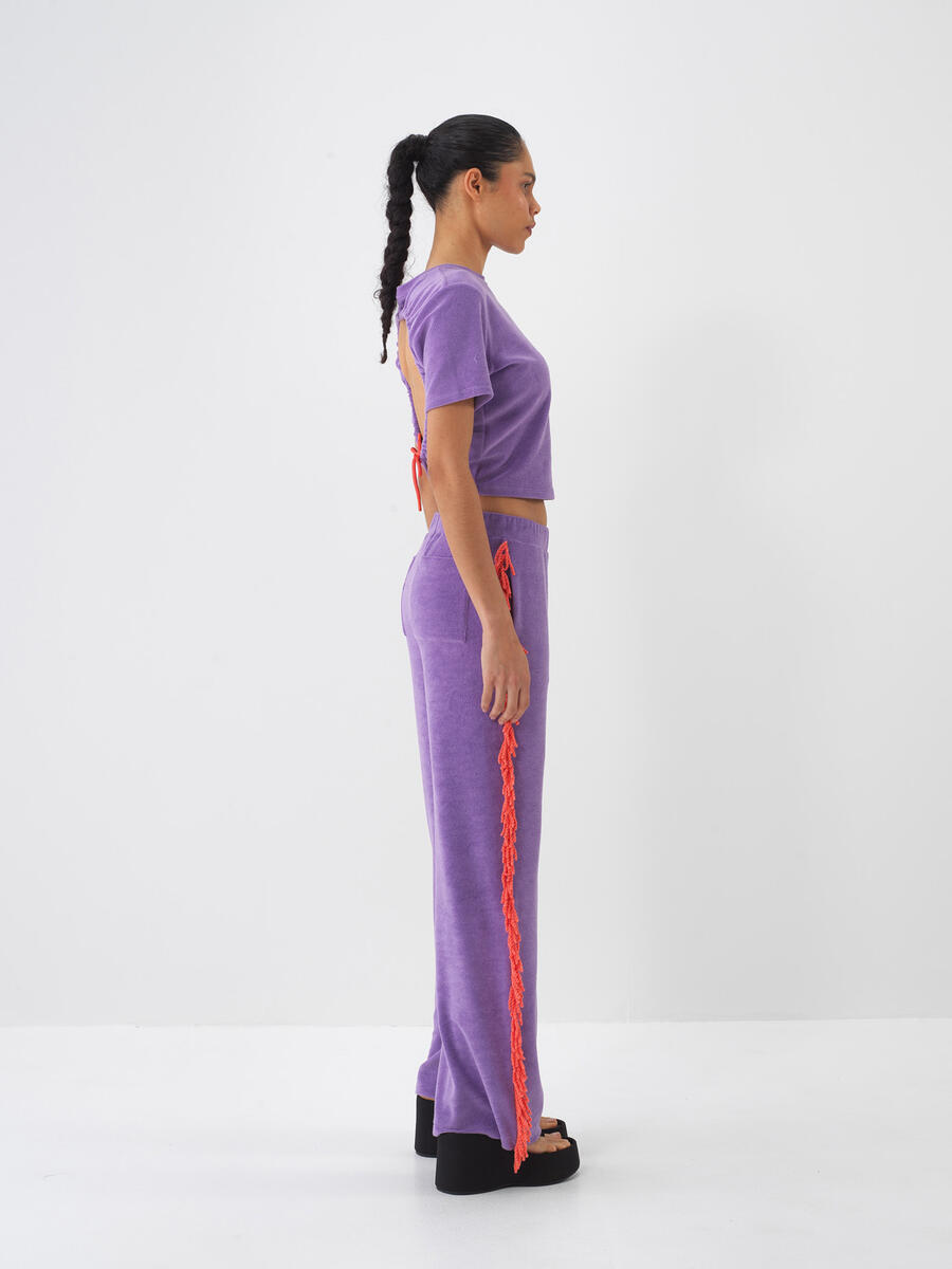 Lila Regular Fit Pamuklu Havlu Bluz - 3