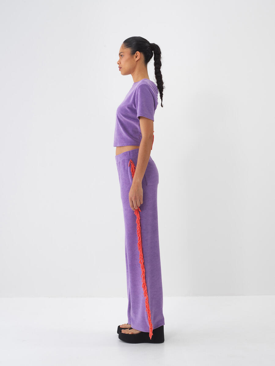Lila Regular Fit Pamuklu Havlu Bluz - 4