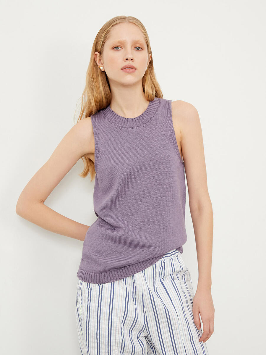 Lila Regular Fit Pamuklu Bluz