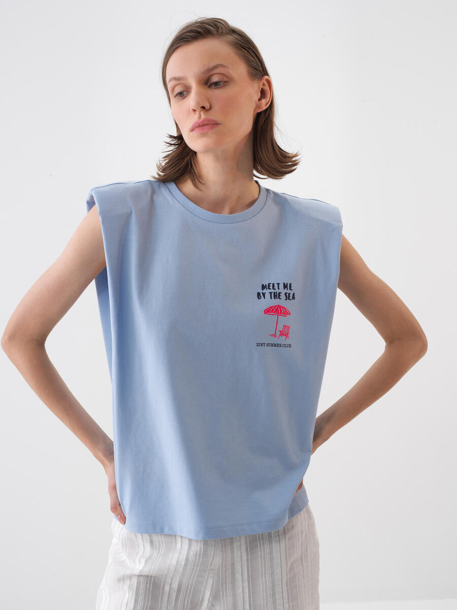 Mavi Regular Fit Pamuklu Bluz