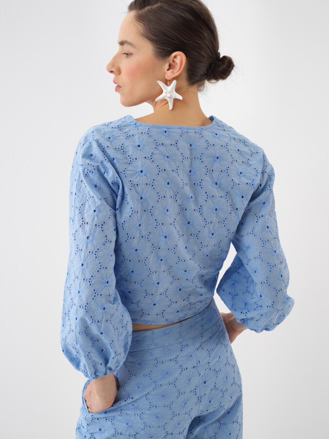 Mavi Regular Fit Pamuklu Bluz - Xint