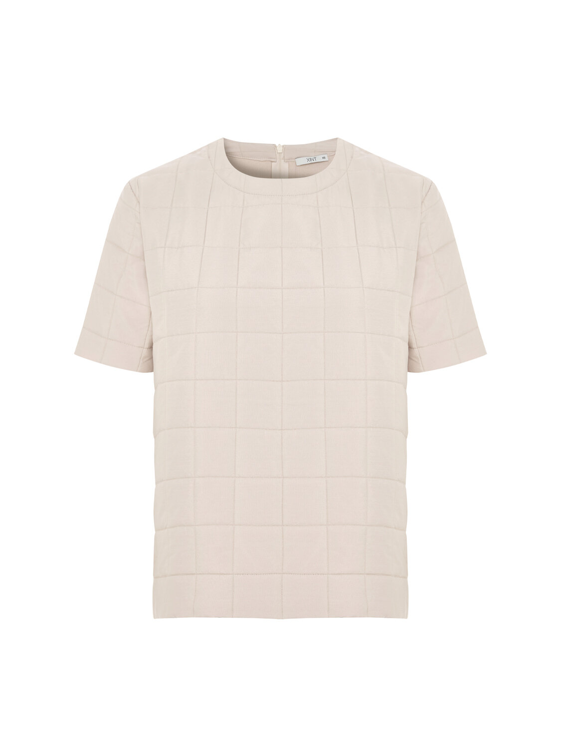 Naturel Kapitone Dokulu Oversize Bluz - Xint