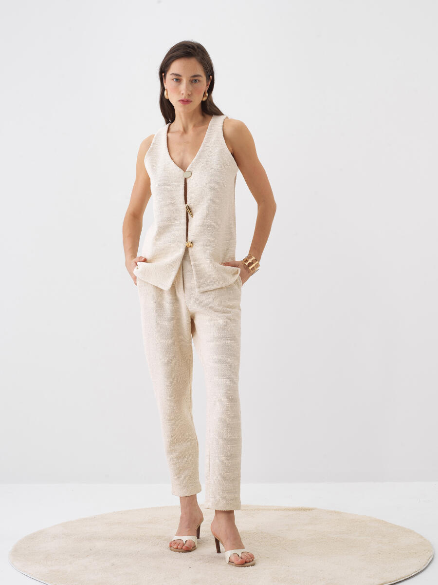 Naturel Oversize Pamuklu Bluz - 2