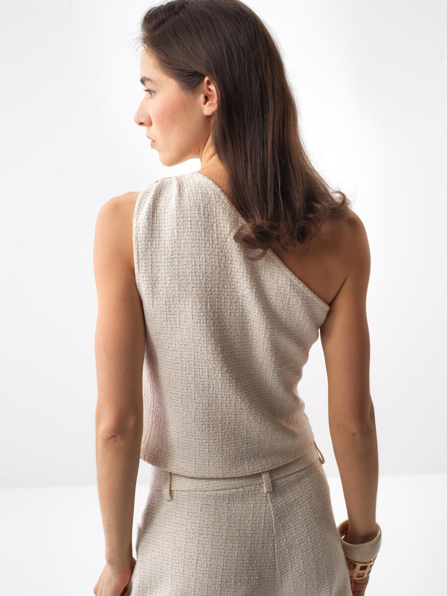 Naturel Regular Fit Keten Bluz - 5