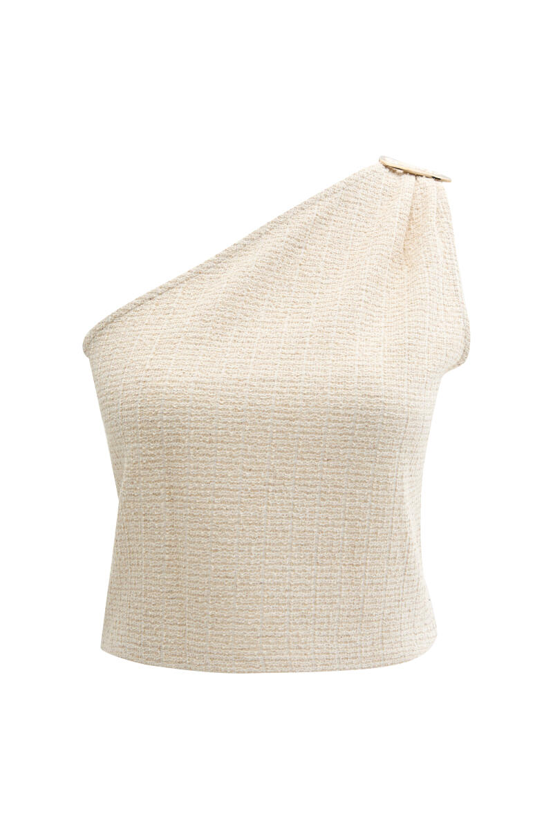 Naturel Regular Fit Keten Bluz - 7