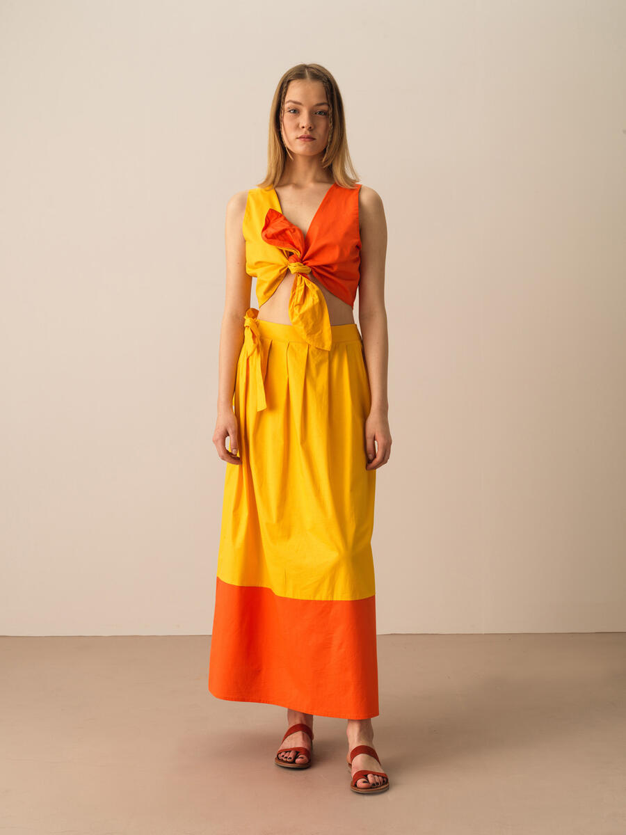 Sarı Regular Fit Pamuklu Bluz - 3