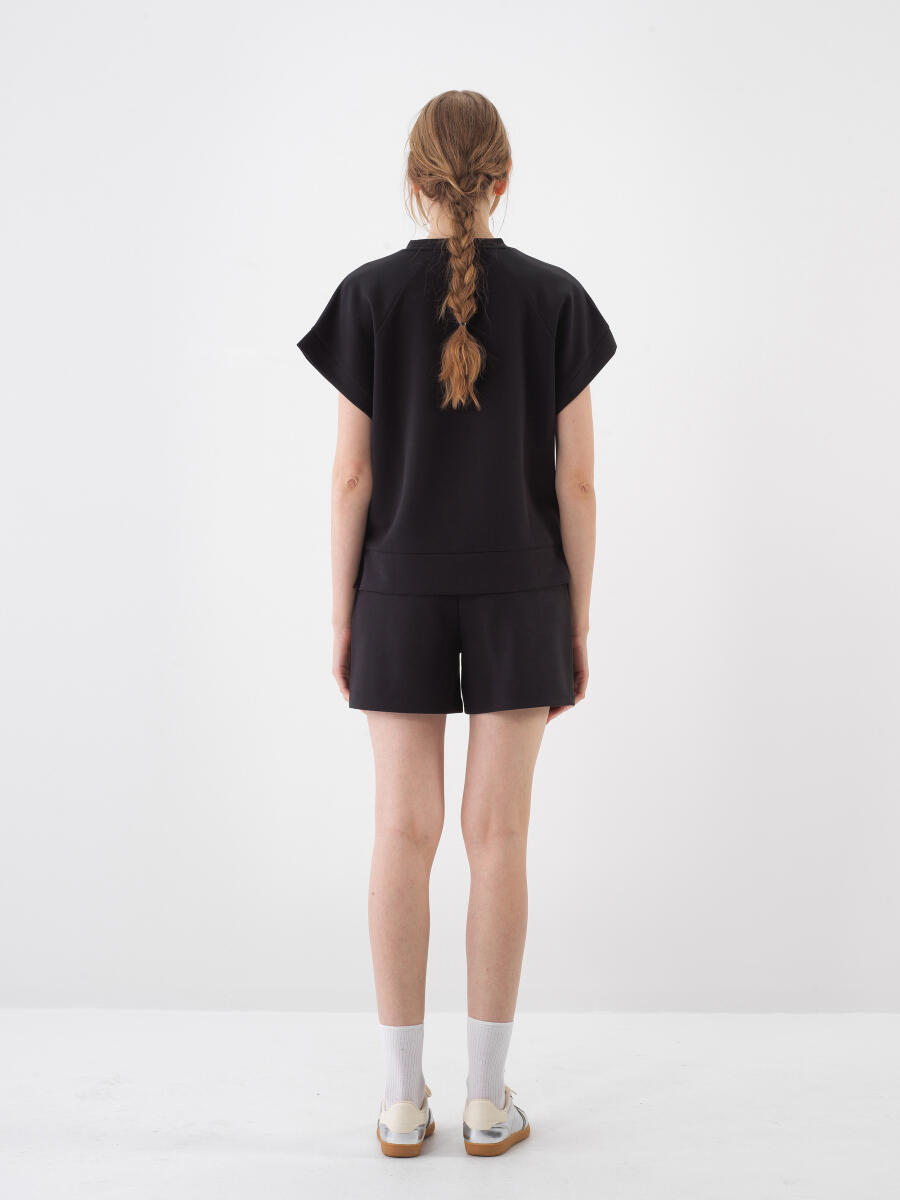 Siyah Oversize Modal Bluz - 5