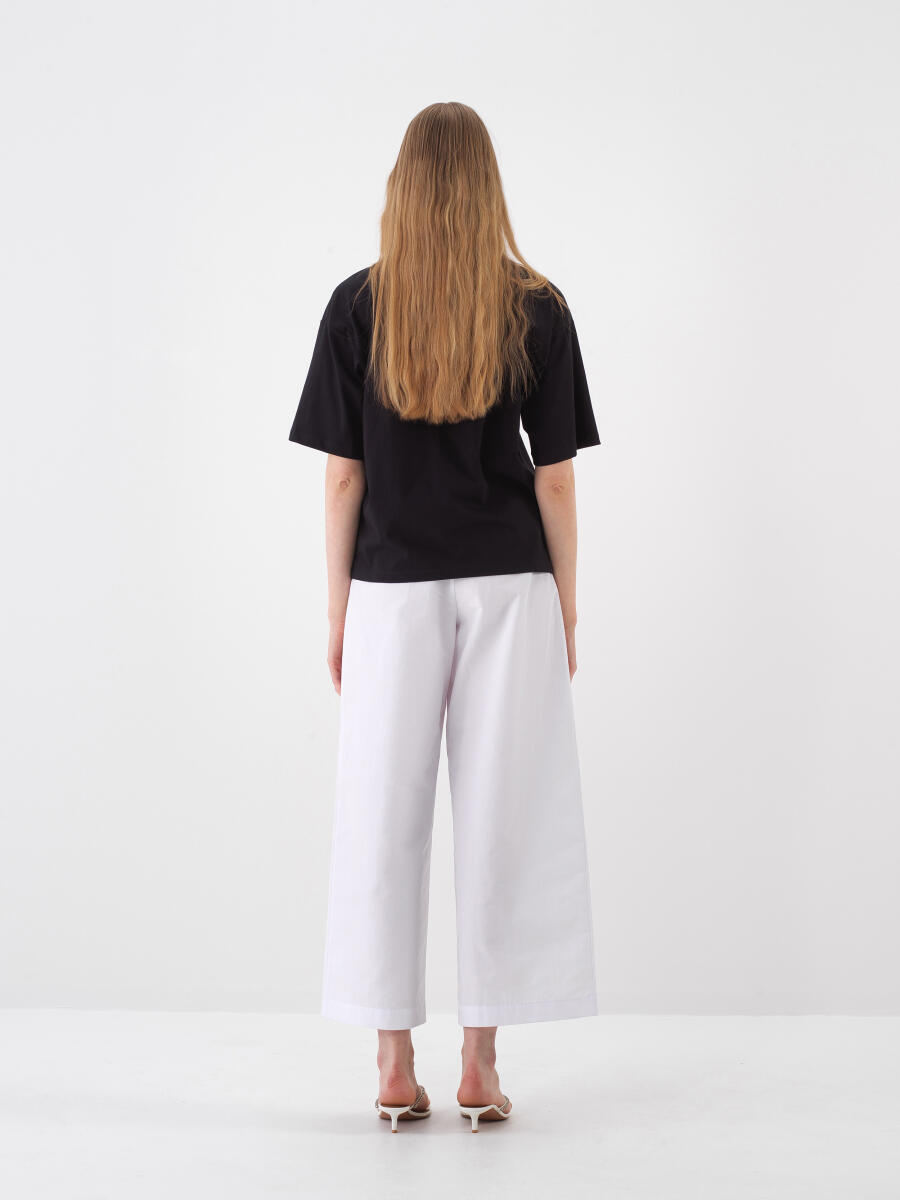 Siyah Oversize Pamuklu Bluz - 5