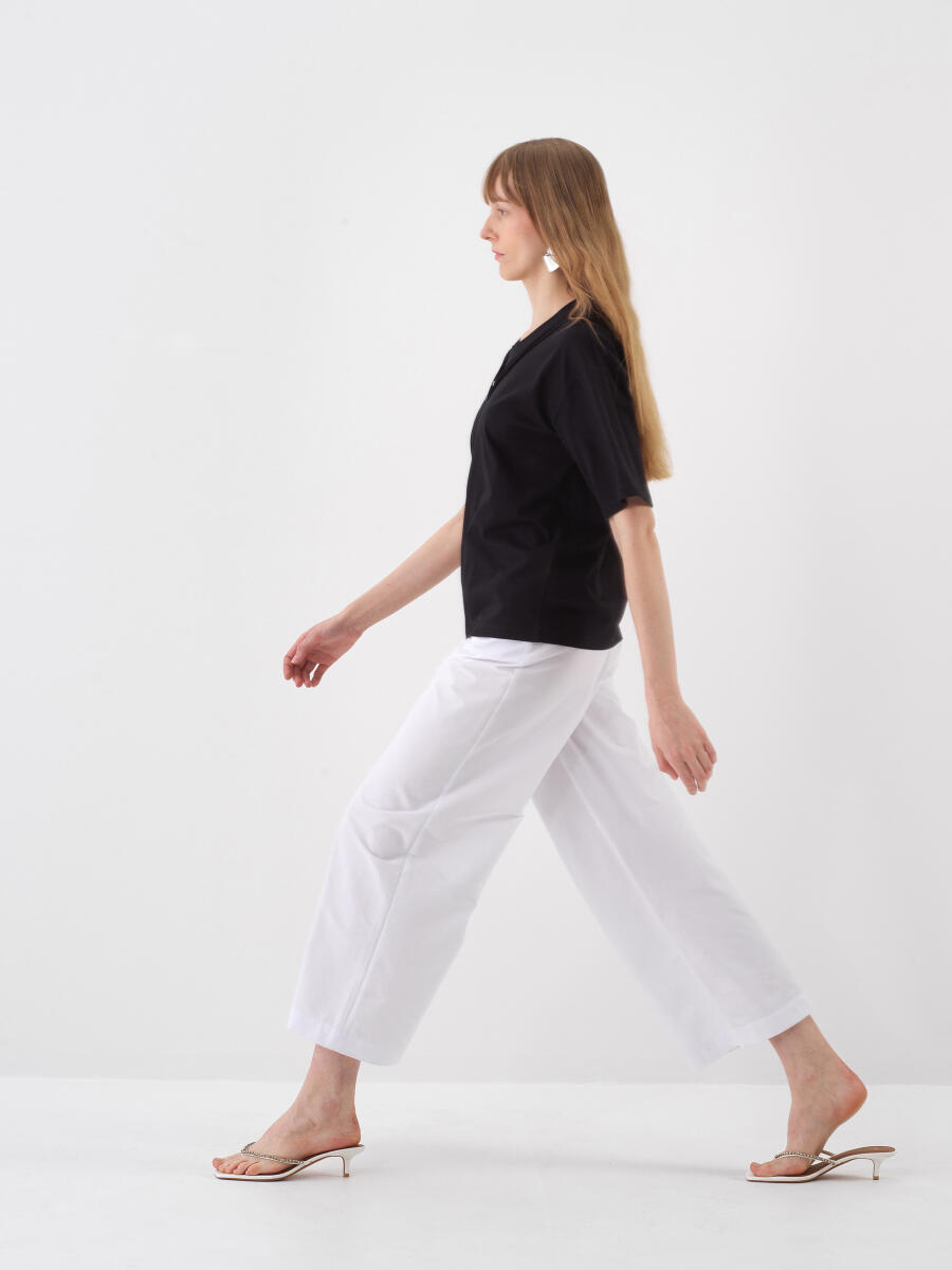 Siyah Oversize Pamuklu Bluz - 3