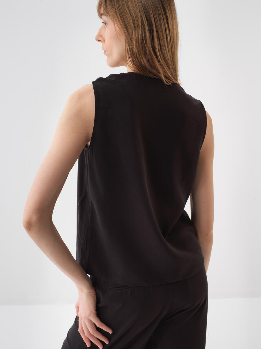 Siyah Oversize Bluz - 4