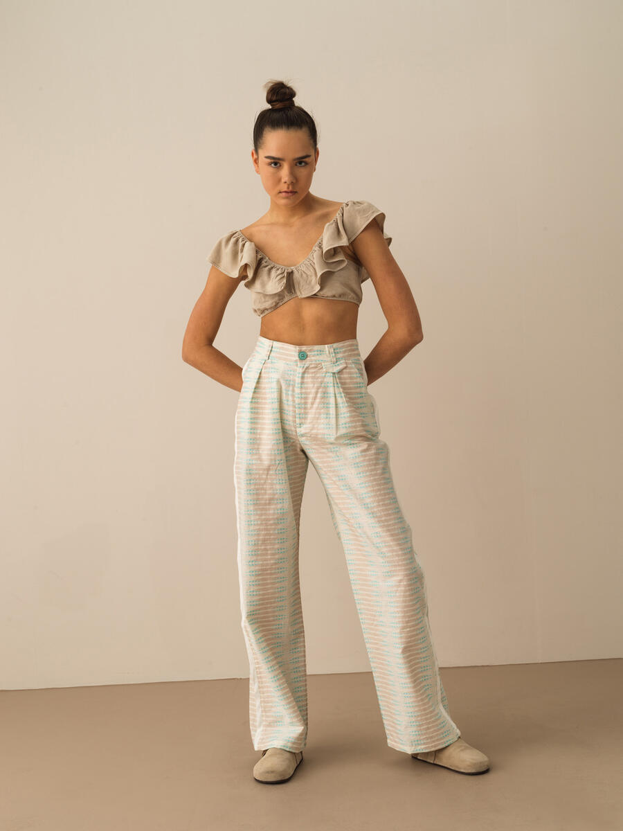 Taş Rengi Slim Fit Liyosel Bluz - 2