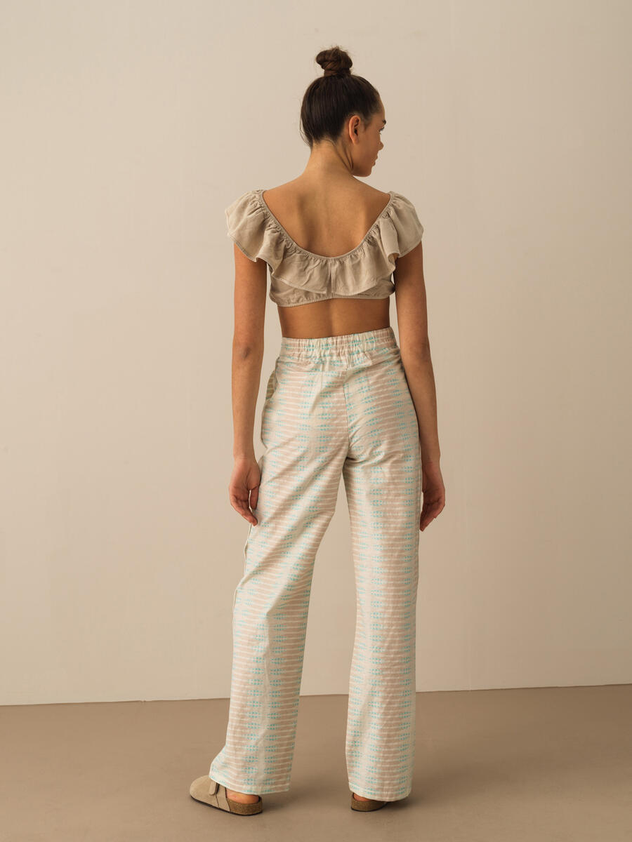Taş Rengi Slim Fit Liyosel Bluz - 4