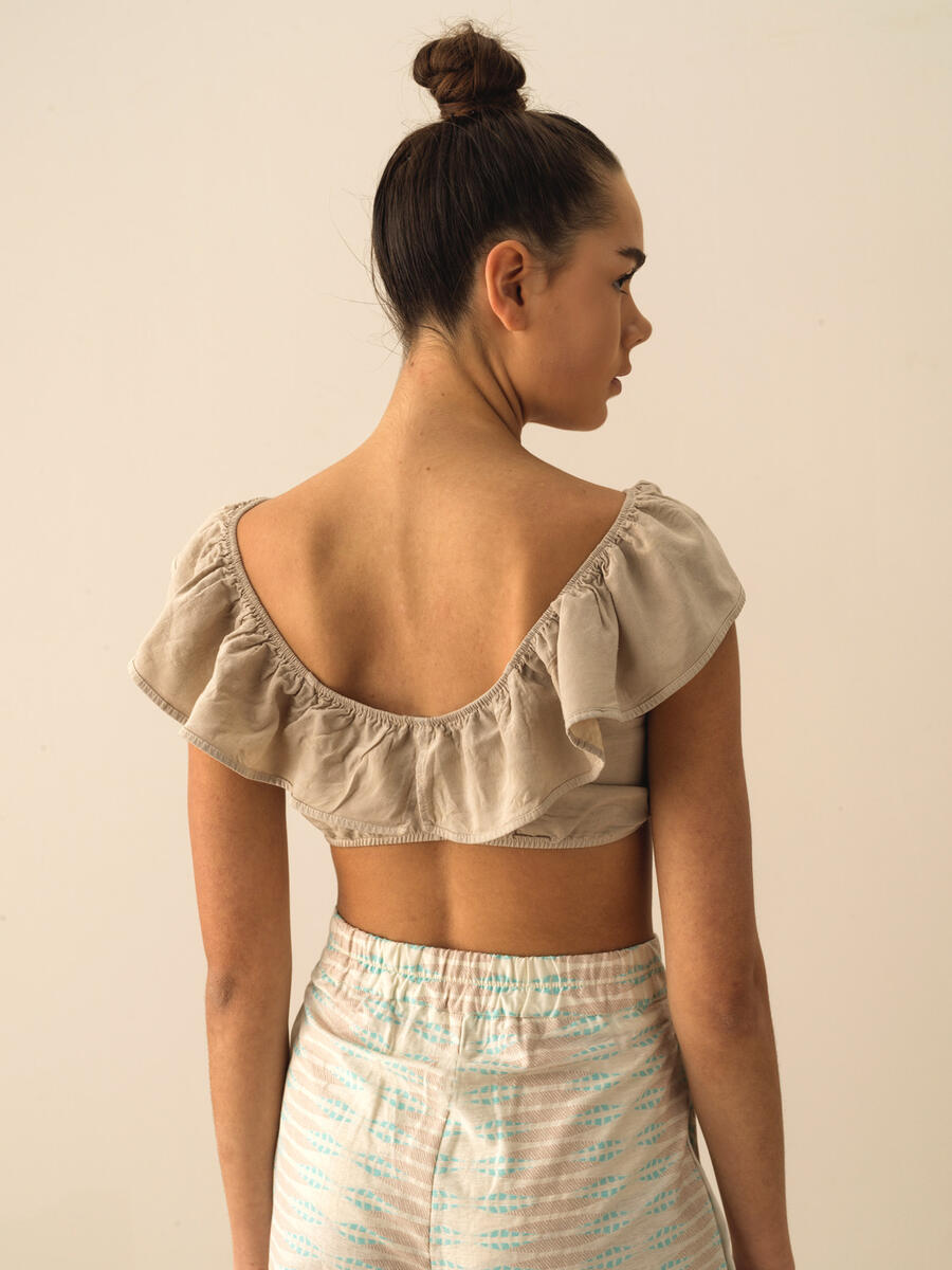 Taş Rengi Slim Fit Liyosel Bluz - 3
