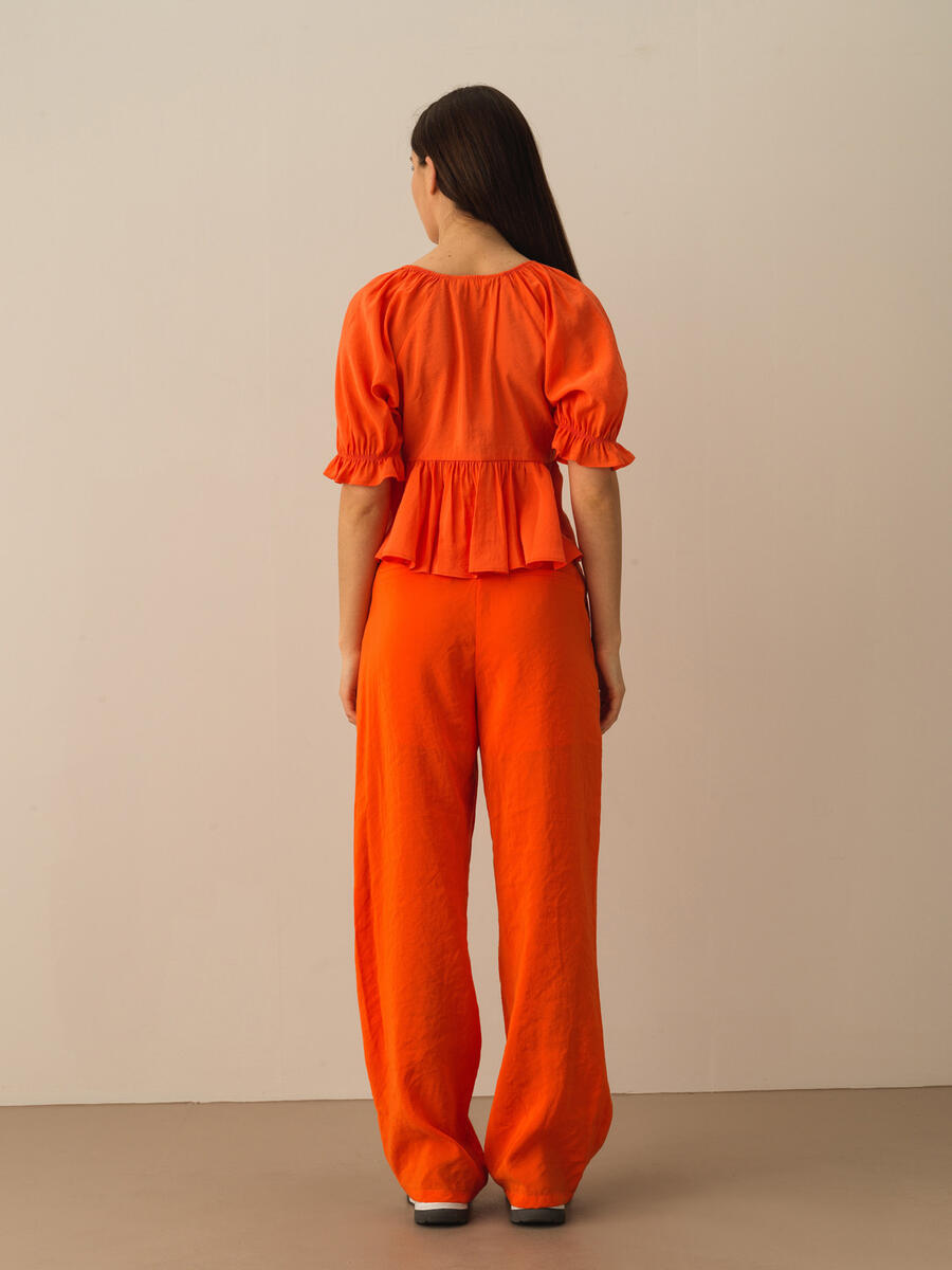 Turuncu Regular Fit Modal Bluz - 4
