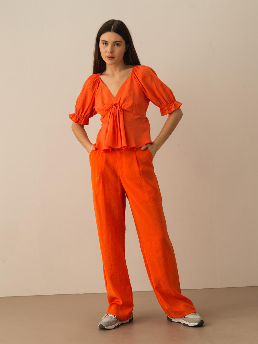 Turuncu Regular Fit Modal Bluz - 2