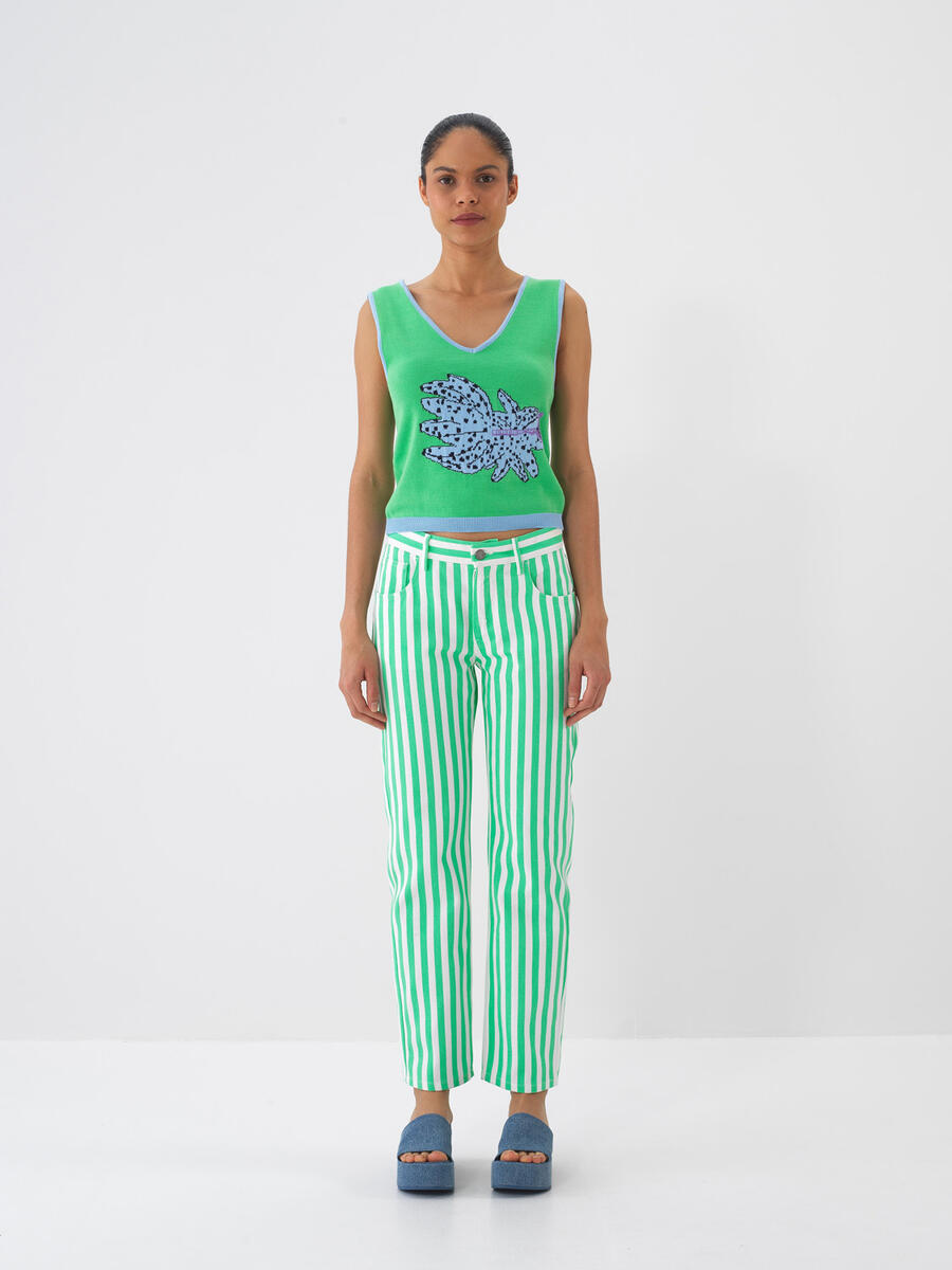 Yeşil Regular Fit Pamuklu Bluz - 2