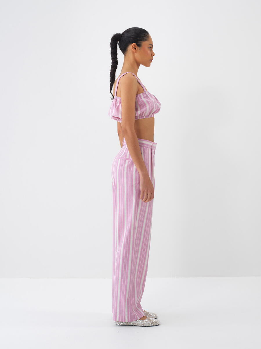 Pembe Regular Fit Keten Büstiyer - 3