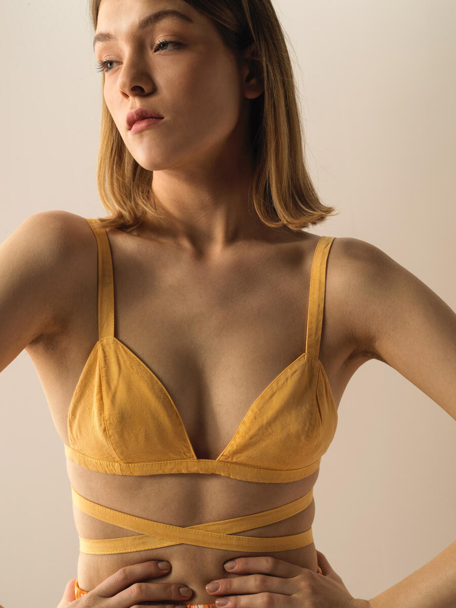 Sarı Slim Fit Büstiyer