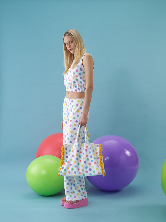 Beyaz Pamuklu Çanta - Xint