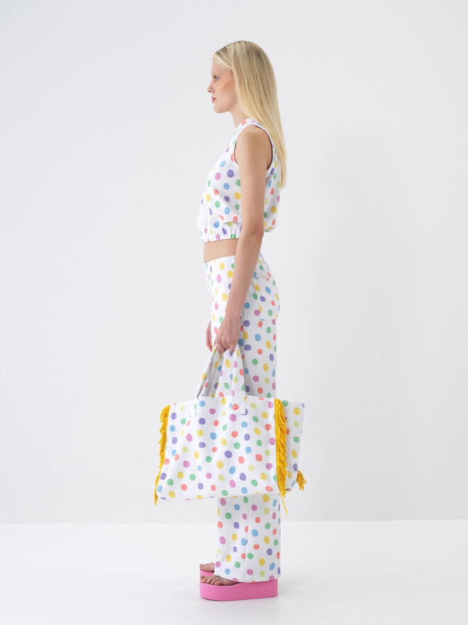 Beyaz Pamuklu Çanta - Xint