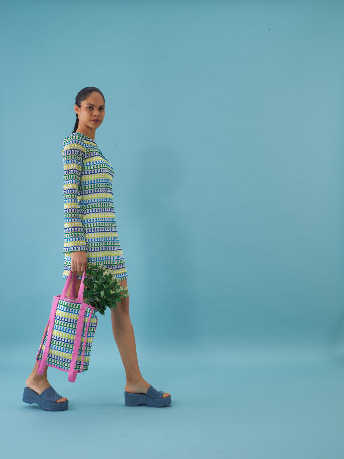 Mavi Pamuklu Çanta - Xint