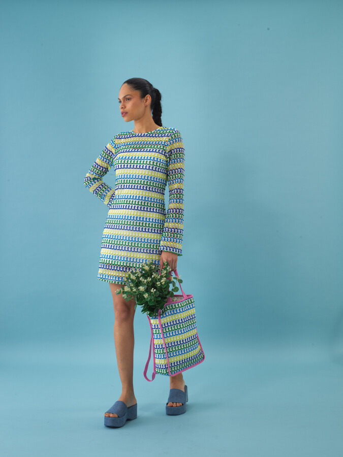 Mavi Pamuklu Çanta - Xint