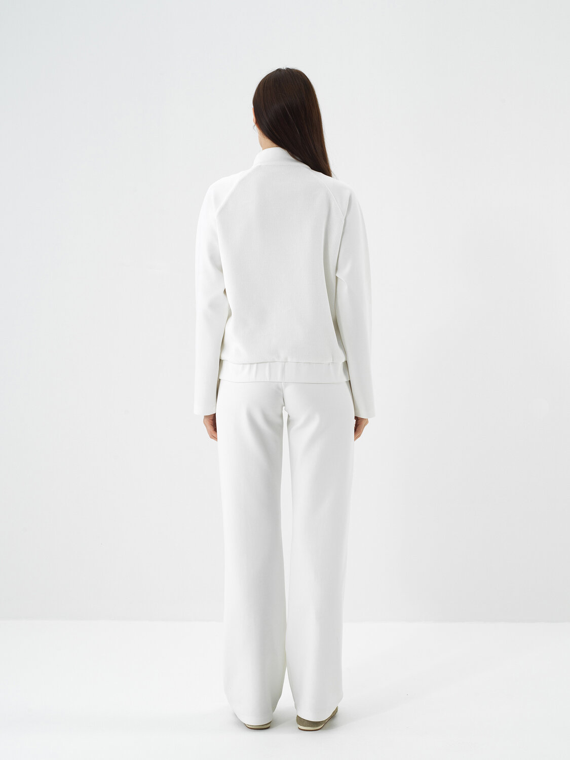 Ekru Pamuk Dokulu Oversize Ceket - Xint