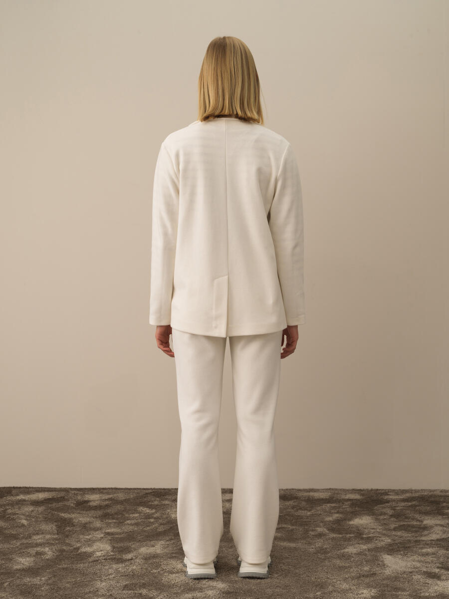 Ekru Pamuk Dokulu Regular Fit Ceket - 5