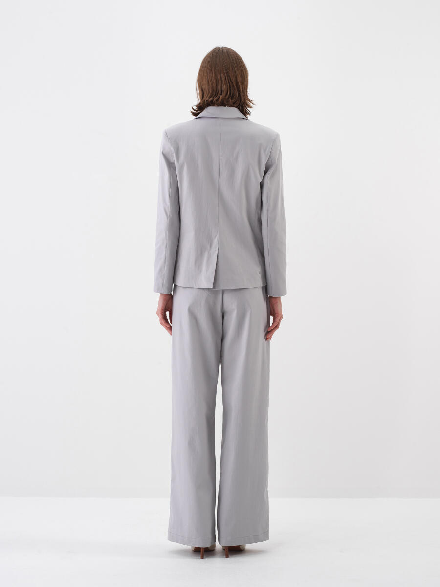 Gri Regular Fit Pamuklu Ceket - 8