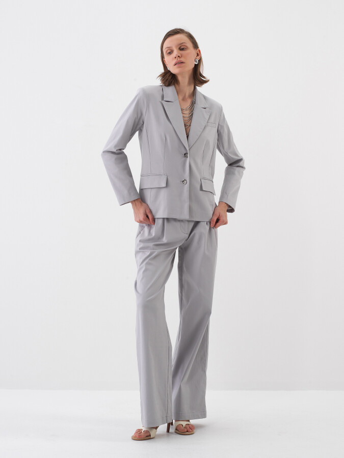 Gri Regular Fit Pamuklu Ceket - Xint