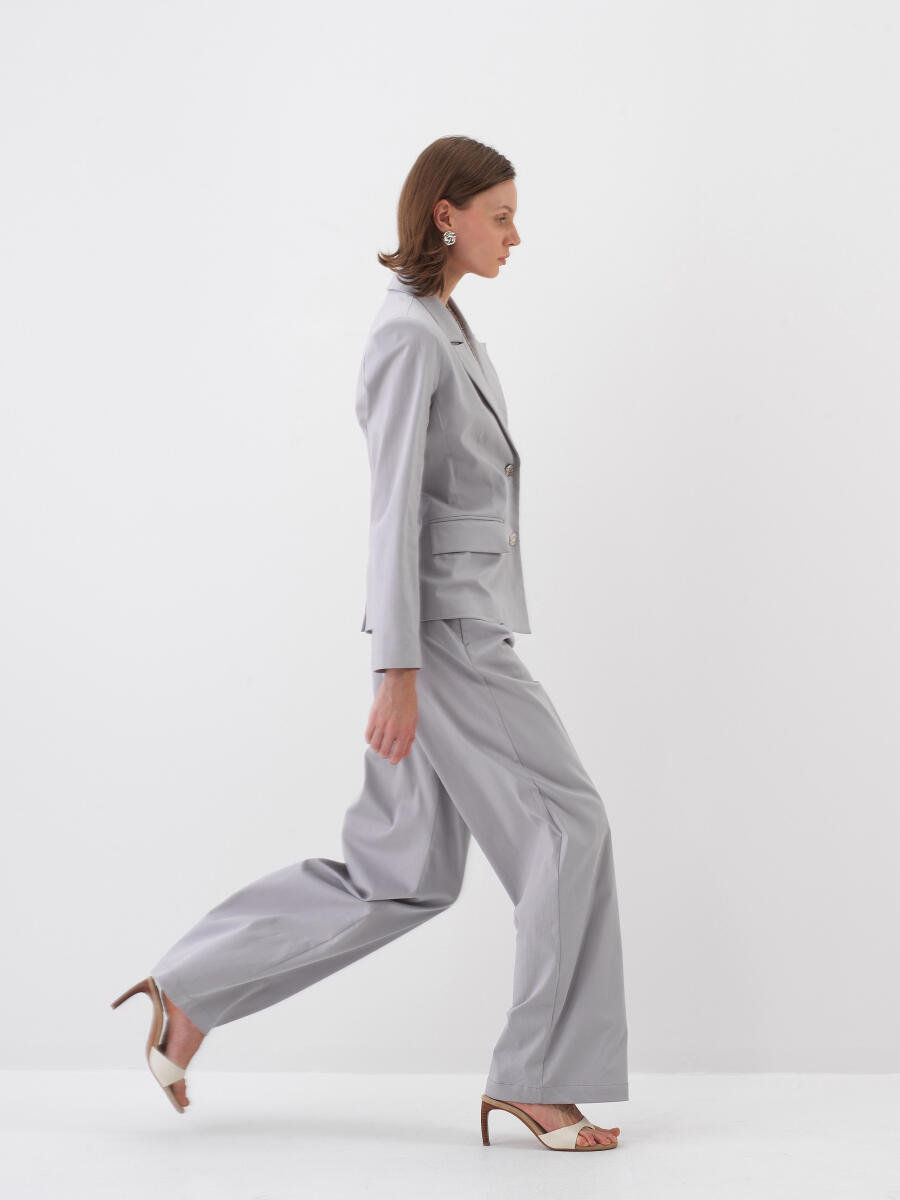 Gri Regular Fit Pamuklu Ceket - 5