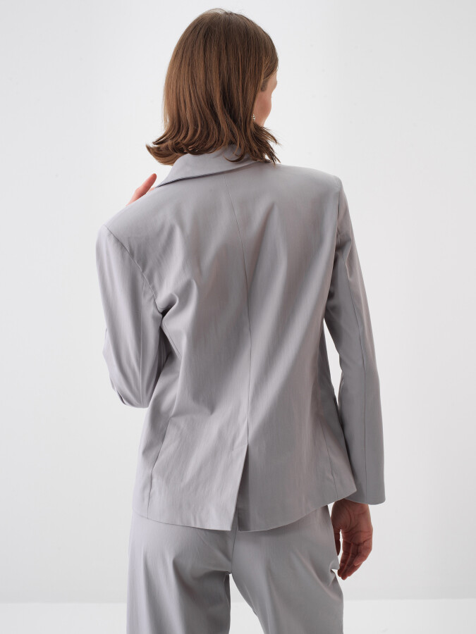 Gri Regular Fit Pamuklu Ceket - Xint