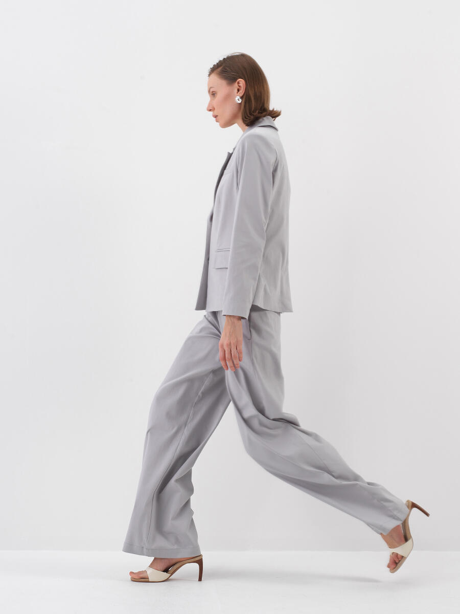 Gri Regular Fit Pamuklu Ceket - 6