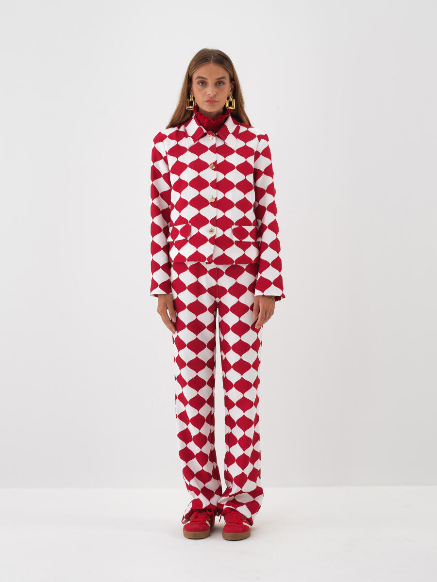 Kırmızı Formunu Koruyan Regular Fit Ceket - 2