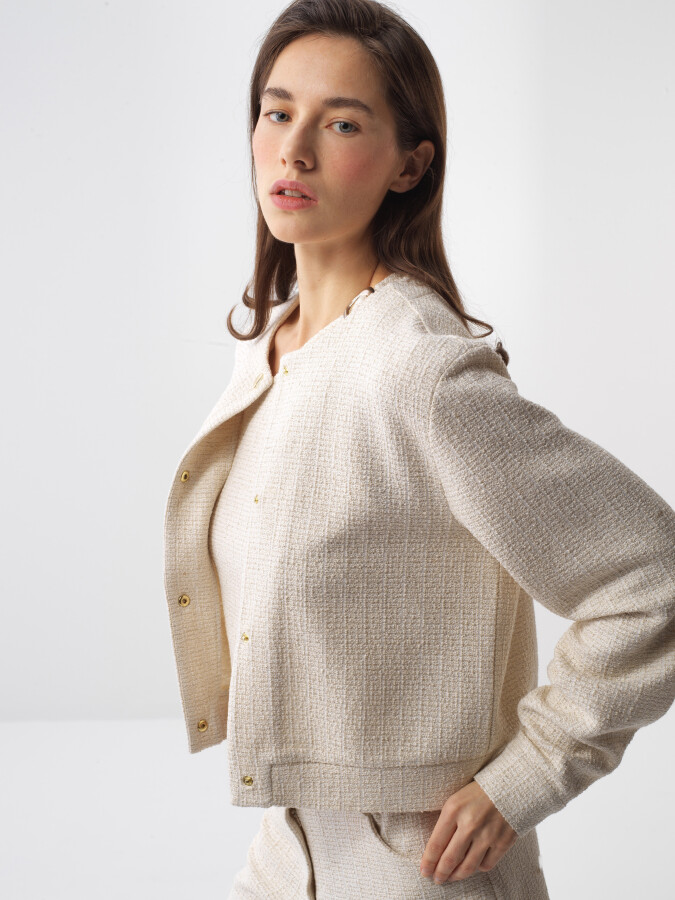 Naturel Regular Fit Keten Ceket - Xint