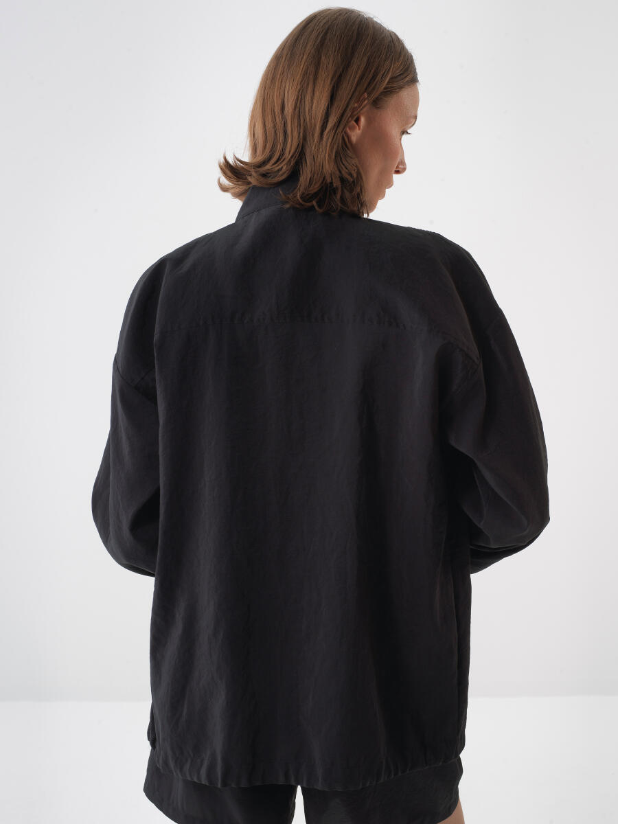 Siyah Oversize Ceket - 5