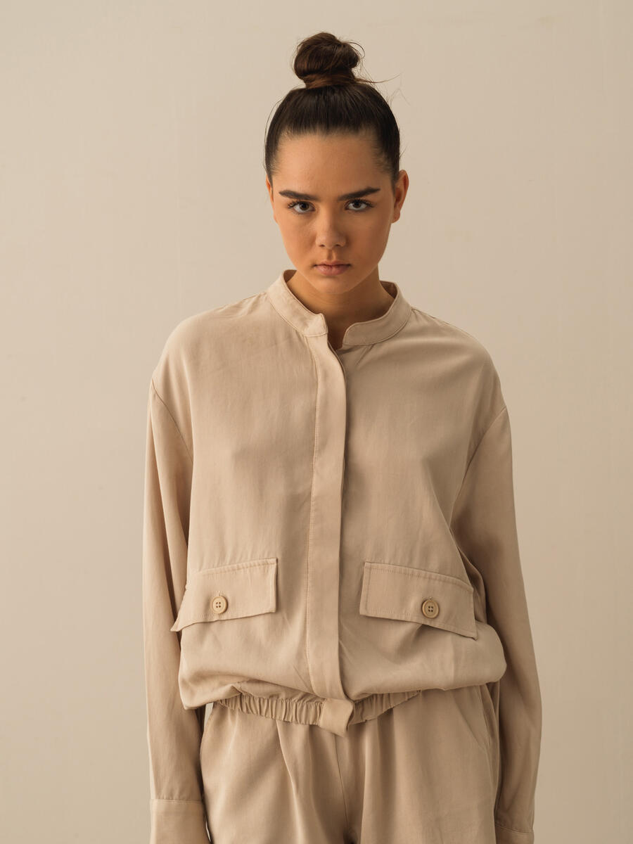 Taş Rengi Oversize Ceket