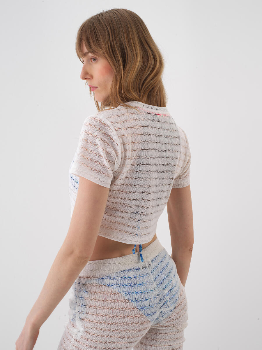 Beyaz Slim Fit Crop - 5