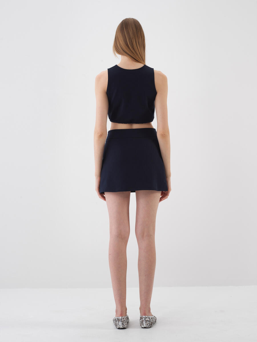 Lacivert Regular Fit Pamuklu Crop - 6