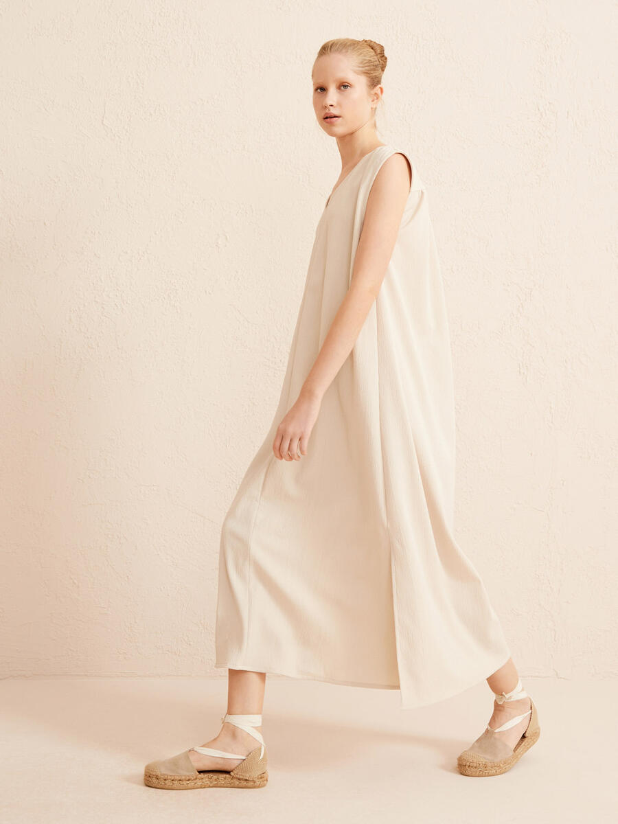 Bej Regular Fit Elbise