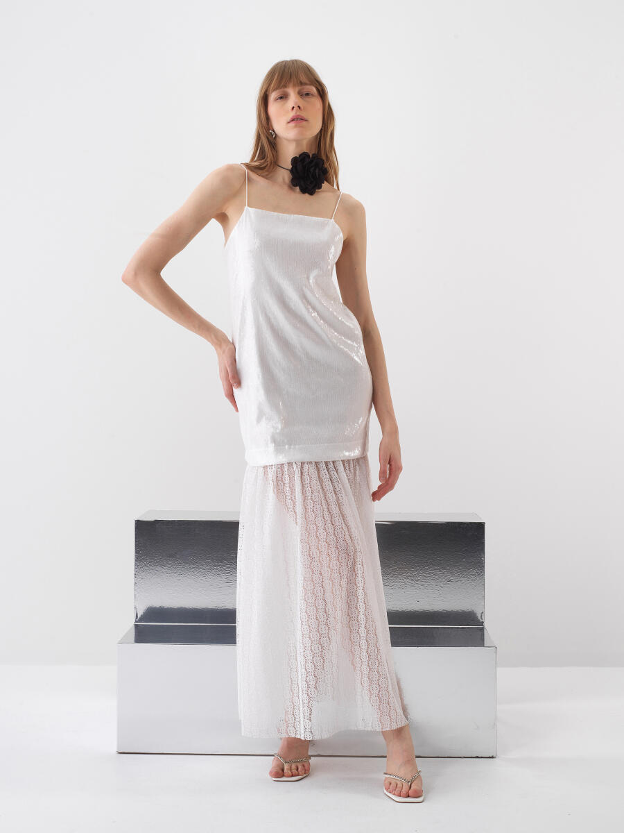 Beyaz Regular Fit Elbise