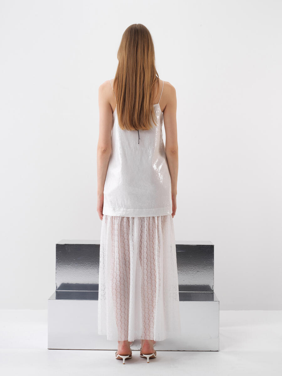 Beyaz Regular Fit Elbise - 5